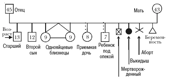 Кроме линий обозначающих родство применяются линии показывающие - фото 7
