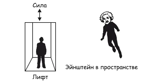 Рис 301 Мысленный эксперимент Эйнштейна с лифтом Затем Эйнштейн шел в своем - фото 135