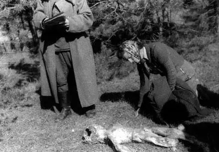 Жительница Львова у тела своего ребенка расстрелянного в гетто Львов 1944 - фото 244