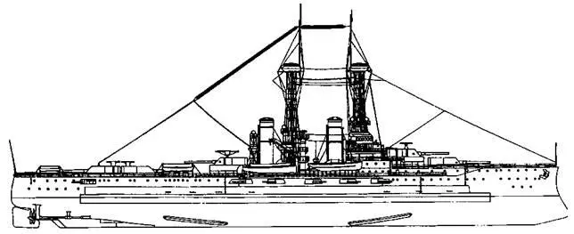 Линейный корабль Двлаавр Наружный вид 1921 г ВВ29 Норт Дакота - фото 42