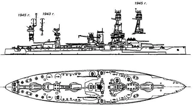 Линейный корабль Texas 1942 г Наружный вид вид сверху и фрагменты мачт - фото 52