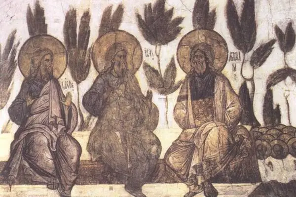 Лоно Авраамово Фрагмент фрески 1408 г Лик ангела Фрагмент фрески 1408 г - фото 19