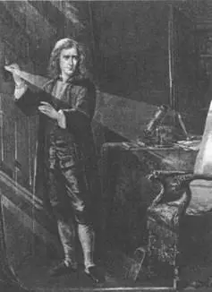 Гравюра изображающая один из экспериментов Ньютона со светом и копия - фото 63