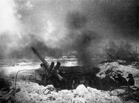 Советская артиллерия бьет из района Пулковских высот 15 января 1944 года - фото 13