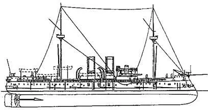 Броненосец Kronprinzessin Erzherzogin Stefanie 1890 г Наружный вид Это - фото 26