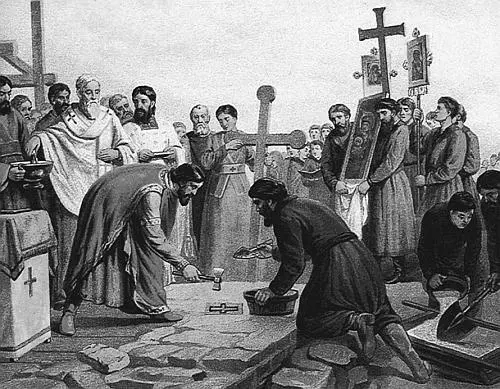 Закладка Десятинной церкви в Киеве в 989 г Русский князь решил принять - фото 775