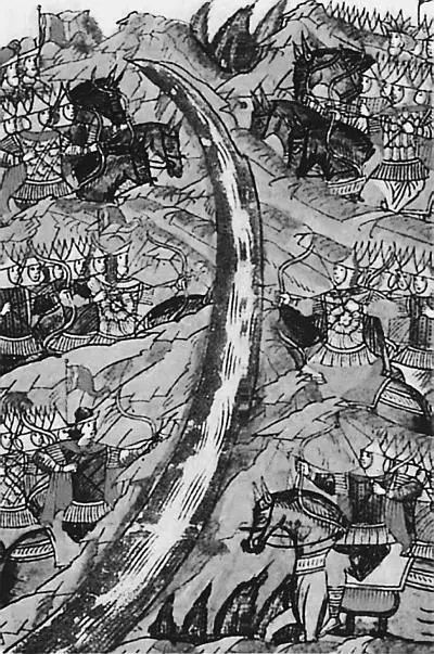Стояние на реке Угре Миниатюра летописного свода XVI в Миссионерская - фото 805