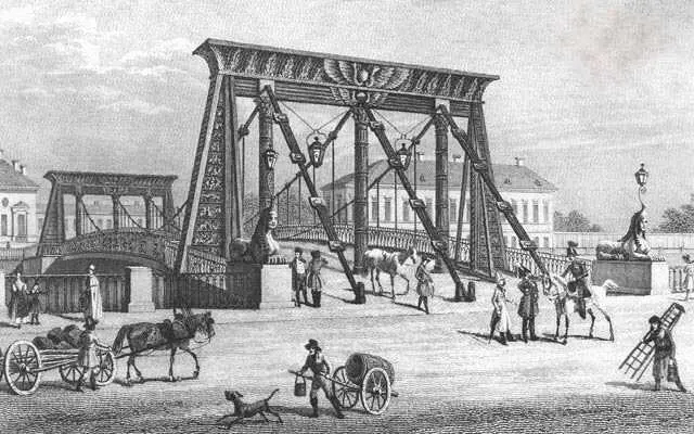 Египетский мост через Фонтанку Инженеры Г Третер и В Христианович 18251826 - фото 30