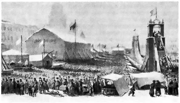 Балаганы на Адмиралтейской площади Литография 1851 г Особняк Д Б - фото 124