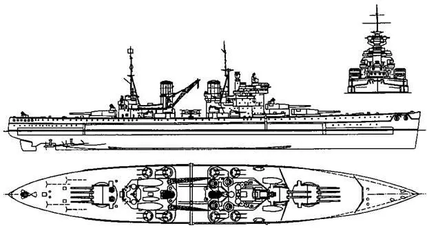 Линейный корабль Кинг Джордж V 1940 г Навружный вид вид сверху и с носа - фото 18