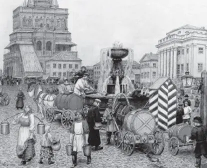 У водоразборного фонтана на Сухаревской площади Худ A M Васнецов 1925 г - фото 50