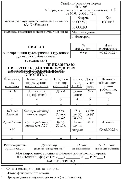 Рис 124Форма приказа об увольнении Рис 125Форма приказа об увольнении - фото 24