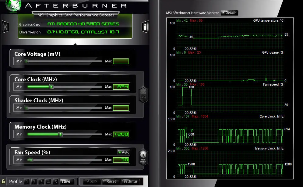 Главное окно программы MSI Afterburner Единственная разница в чем В том что в - фото 221