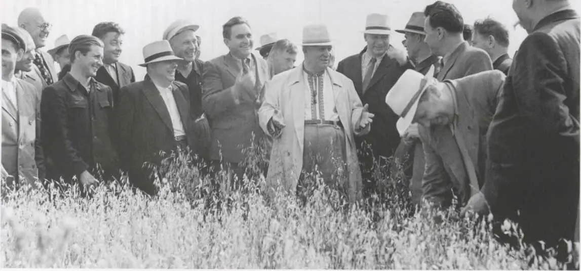 Никита Хрущёв осматривает посевы в целинном зерносовхозе имени Павлова - фото 51