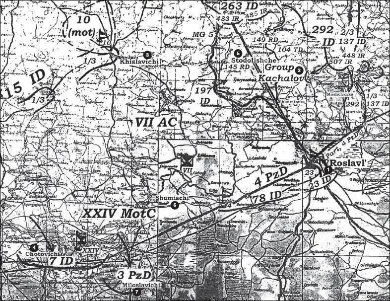 Карта 48 Наступление 2й танковой группы Гудериана 3 августа 1941 г 1 - фото 54