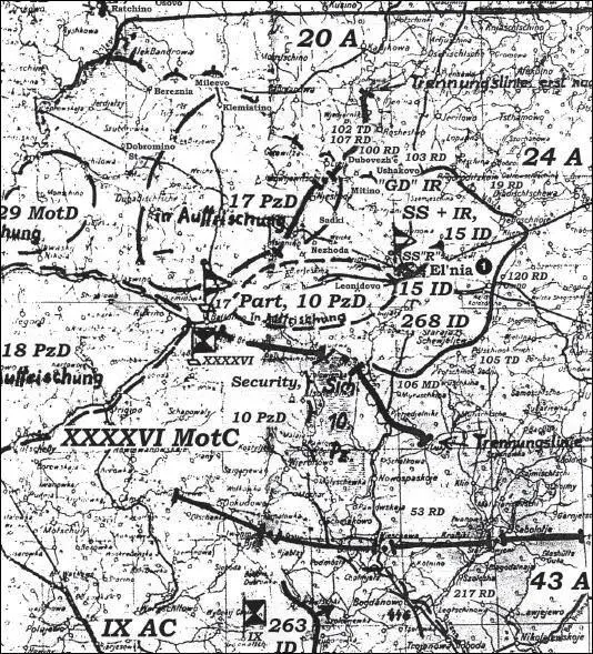 Карта 60 Положение под Ельней 6 августа 1941 г 1 Ельня 100я стрелковая - фото 66