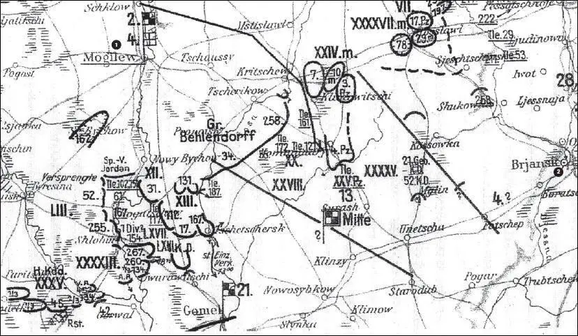 Карта 64 Наступление 2й армии на Гомель 14 августа 1941 г 1 Могилев 2 - фото 70