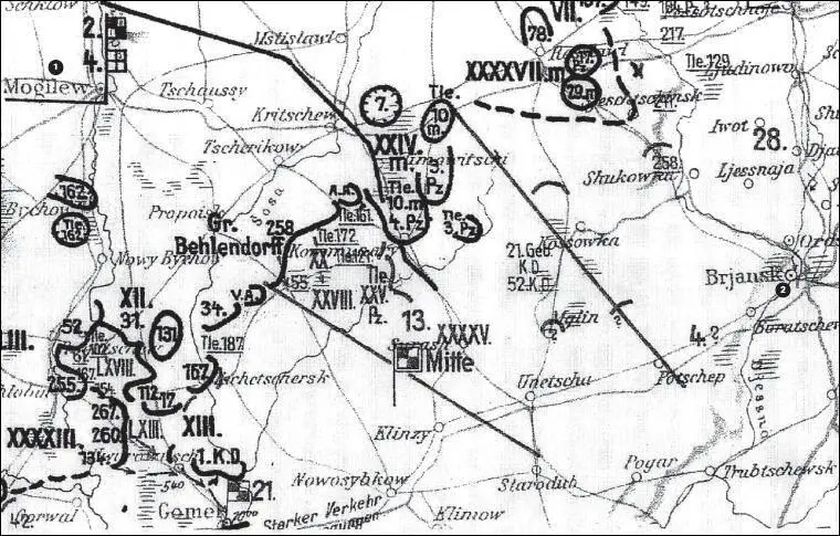 Карта 66 Наступление 2й танковой группы Гудериана 15 августа 1941 г 1 - фото 72