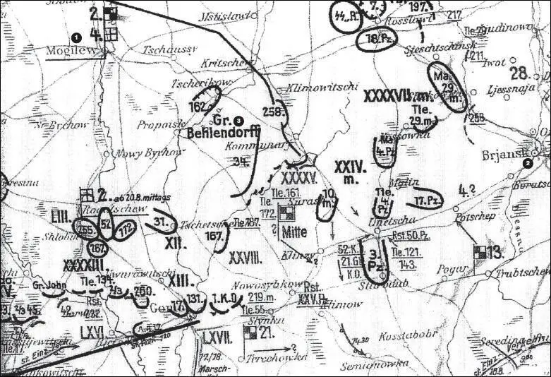 Карта 68 Наступление 2й танковой группы Гудериана 19 августа 1941 г 1 - фото 74