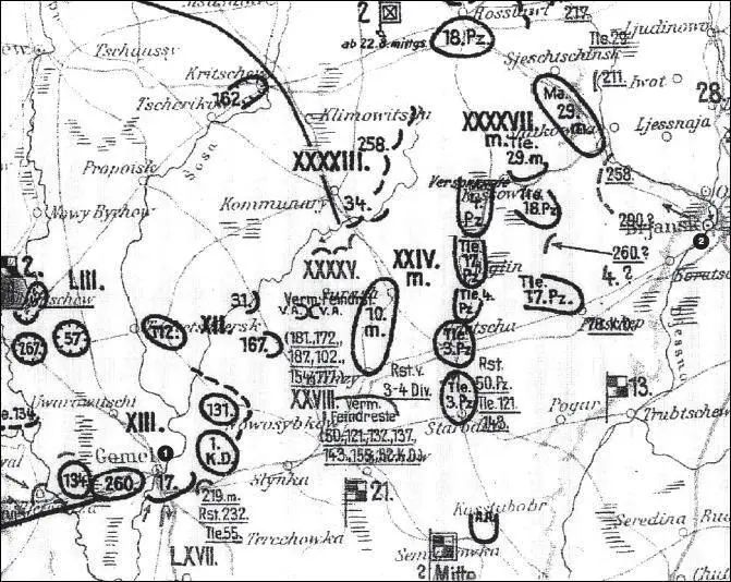 Карта 69 Наступление 2й танковой группы Гудериана 21 августа 1941 г 1 - фото 75
