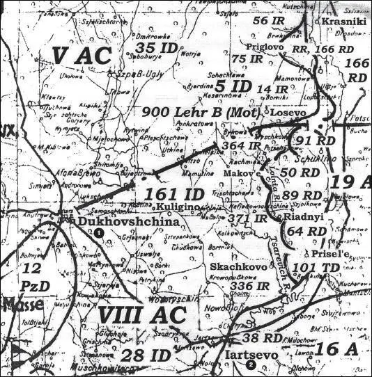 Карта 78 Позиции 19й армии Вечер 17 августа 1941 г 1 Духовщина 2 - фото 88