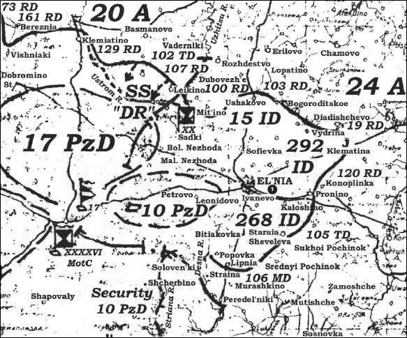 Карта 100 Положение под Ельней 11 августа 1941 г 1 Ельня Карта 101 - фото 110
