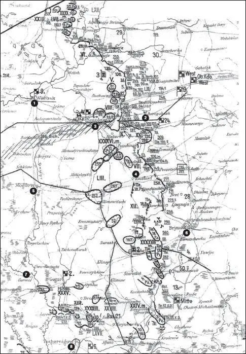 Карта 35 Положение на фронте группы армий Центр Вечер 28 августа 1941 г - фото 35