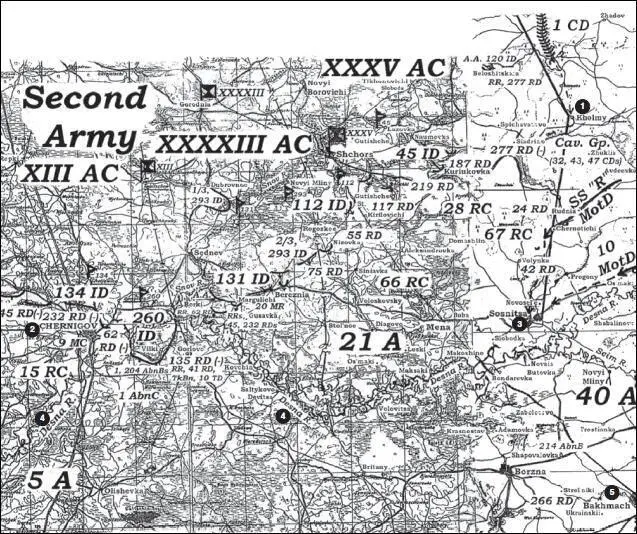Карта 84 Положение на фронте 21й армии Вечер 4 сентября 1941 г 1 Холмы - фото 100
