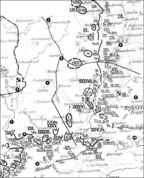 Карта 91 Положение на правом фланге группы армий Центр на 7 сентября 1941 - фото 108