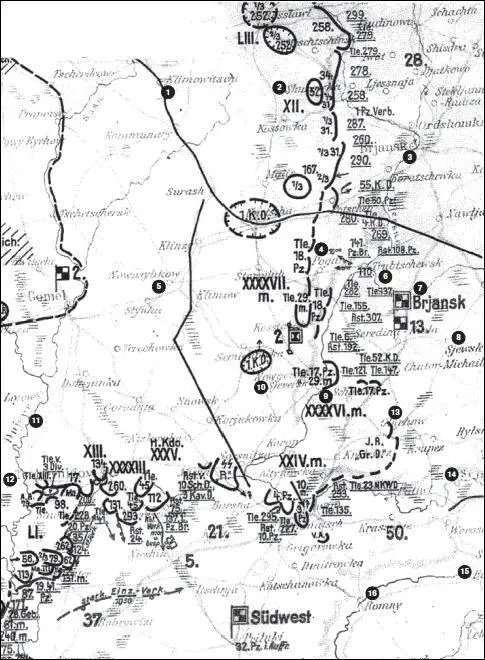 Карта 92 Положение на правом фланге группы армий Центр на 9 сентября 1941 - фото 109
