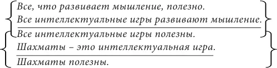 Фигурными скобками выделены два силлогизма объединенные в полисиллогизм - фото 77