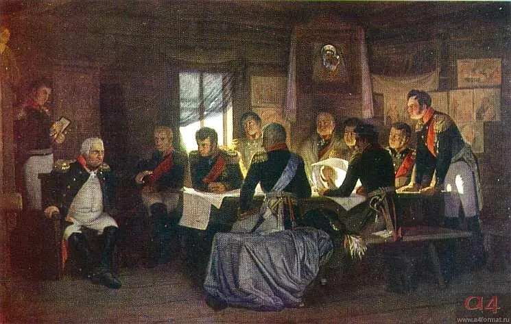 Военный совет в Филях Художник А Кившенко 1880 г С потерею Москвы не - фото 95