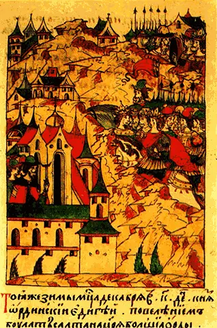 Нашествие Едигея на Русь 1408 год Лицевой летописный свод XVI века Осаду - фото 191