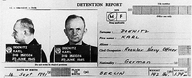 Протокол задержания Карла Дёница 23 июня 1945 года Из коллекции Национального - фото 102
