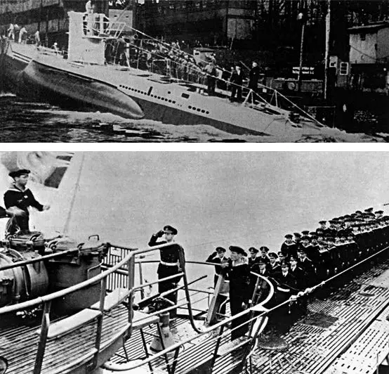 Подлодки кригсмарине U209 потопившая буксир Комсомолец вверху и U852 - фото 197