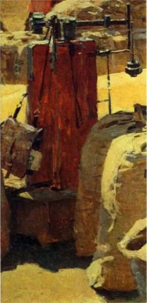 Фрагмент картины РАДОСТНЫЕ КРАСКИ Яблонская одела своих колхозниц нарядно - фото 11