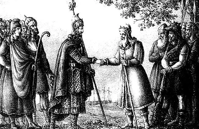 Конунг Гюльфи приветствует Одина by Hugo Hamilton На VII Конгрессе этнографов - фото 8