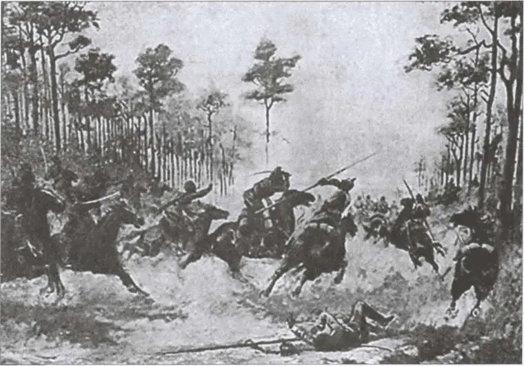 Стычка казаков Крючкова с пруссаками Атака кавалерии на немецкую батарею - фото 31