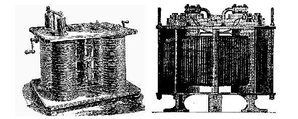 Рис 33 Трансформаторы Голарда слева и фирмы Ганц по 46 В 1885 году - фото 33