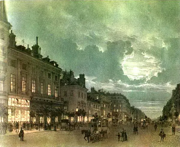 Париж Итальянский бульвар Цветная литография 1840е годы Государственный - фото 14