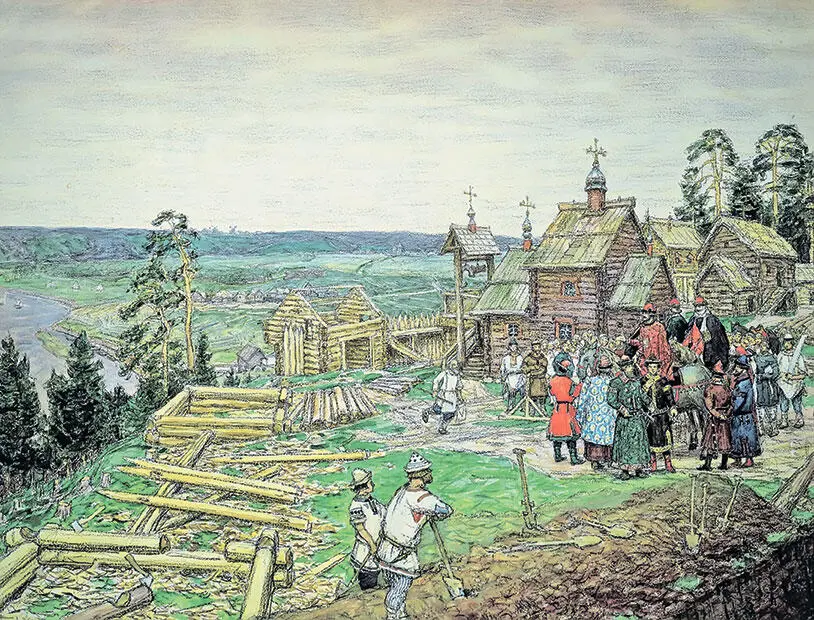 А М Васнецов Основание Москвы Постройка первых стен Кремля 1903 г Бурный - фото 106