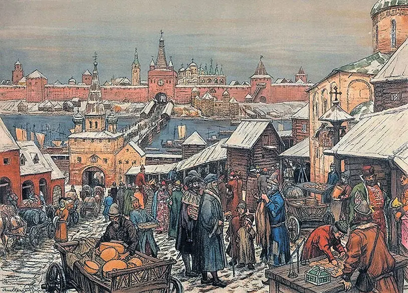 А М Васнецов Новгородский торг 1909 г Поэтому для Новгорода было насущной - фото 149
