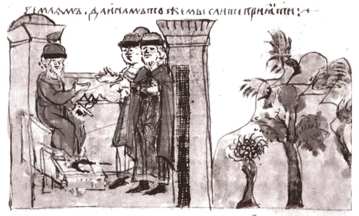 Проповедники от хазар иудеев у князя Владимира Миниатюра Радзивиловской - фото 41