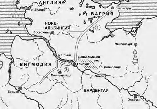 Реконструкция нападения на Гамбург в 845 году1 разорение Нордальбингии и - фото 26