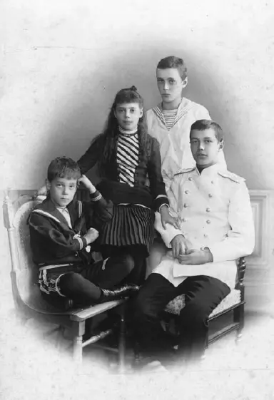 Дети Александра III и Марии Федоровны Михаил Ксения Георгий и Николай слева - фото 17