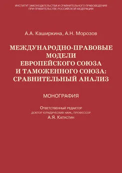 Андрей Морозов - Международно-правовые модели Европейского Союза и Таможенного союза: сравнительный анализ