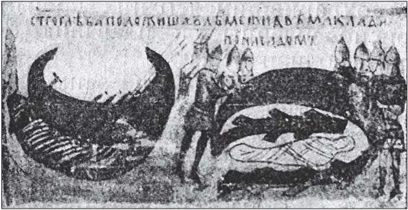 Насад Чертеж ладьи 1 из Гокстада У норманнов это чисто гребное судно со - фото 109
