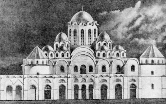 Софийский собор Реконструкция вида здания в XII в ЮА Асеев Князь Борис - фото 66