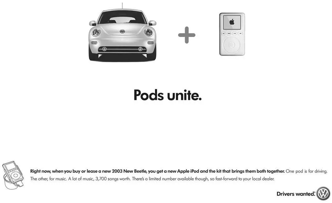 Чтобы усилить связь между New Beetle и iPod в кампании использовалась идея о - фото 13
