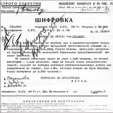 Шифровка Сталину В Грузии чекисты быстро раскрыли дело группы - фото 106